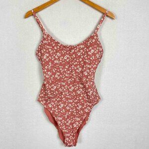 Andie The Snap One Piece Floral Swimsuit in Ditsy Rose Womens Size L